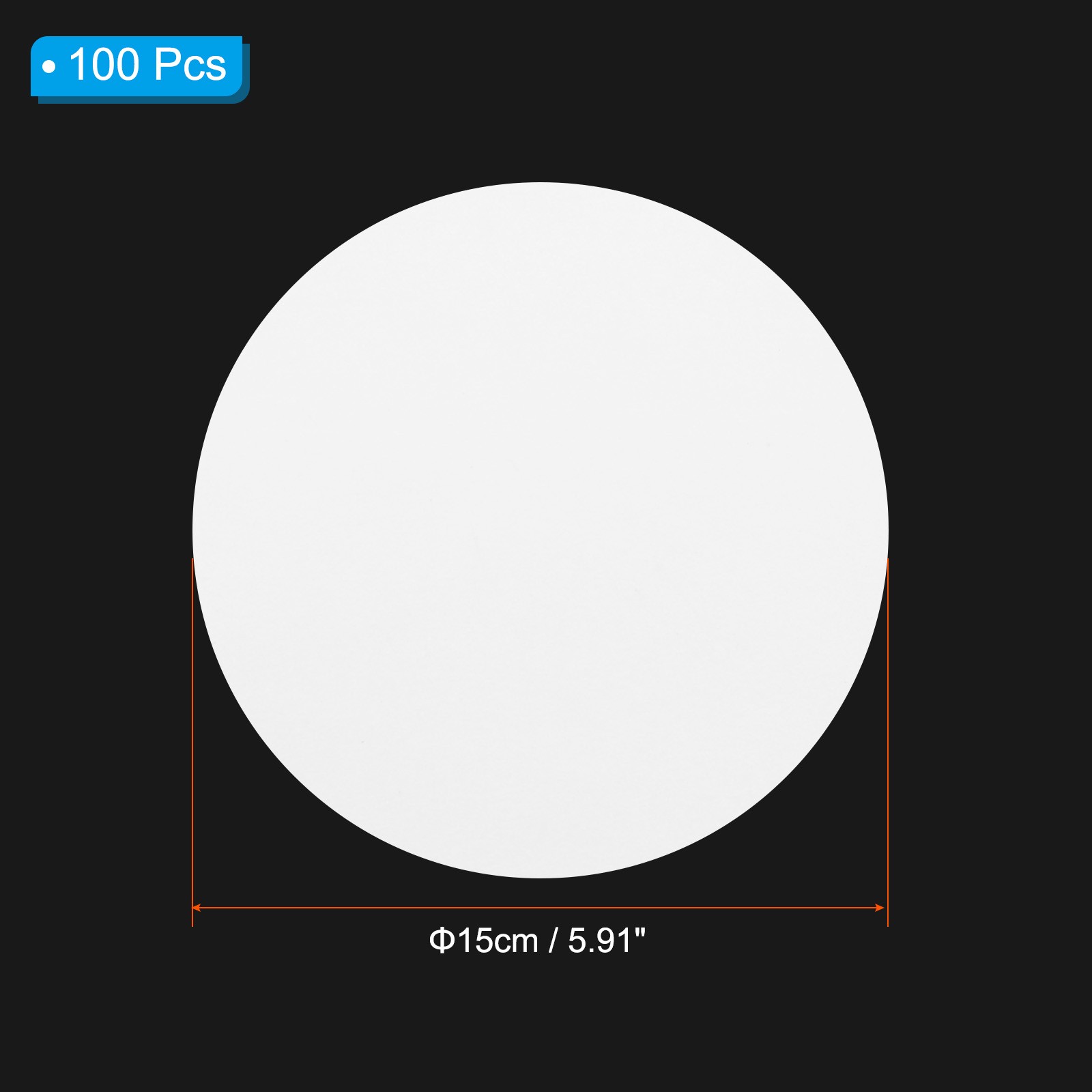 100Pcs 15cm Qualitative Filter Paper Circles, Slow Speed Round Lab Paper