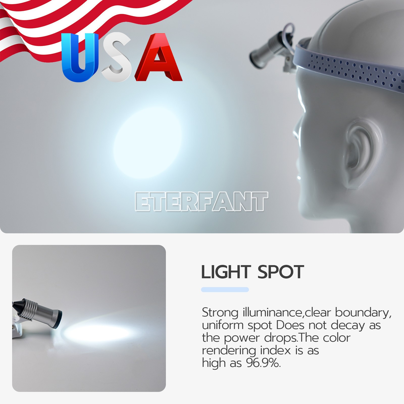 5W LED Dental 3.5X Headband Binocular Loupes/Lightweight Silicone Headlamp