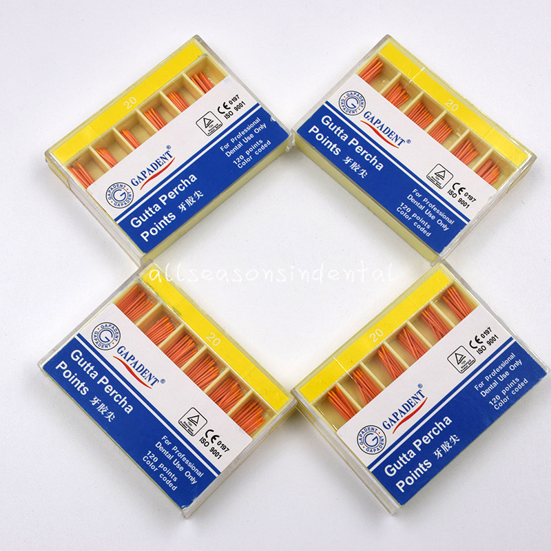 120pc/1 Box Dental Absorbent Gapadant Gutta Percha Zinc Points Regular Taper #20