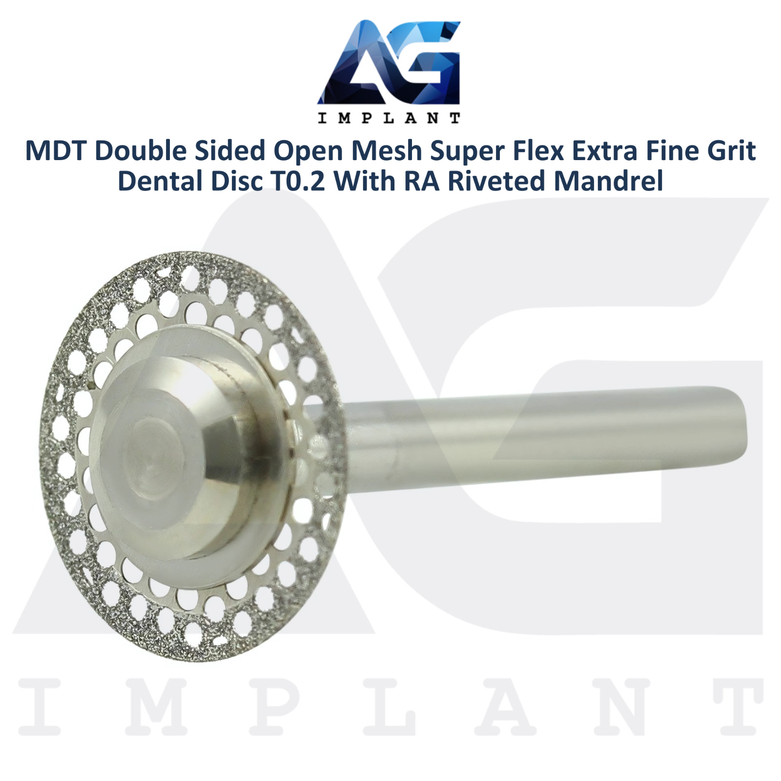 MDT Double Sided Open Mesh Super Flex Extra Fine Dental Diamond Coated Disc T0.2