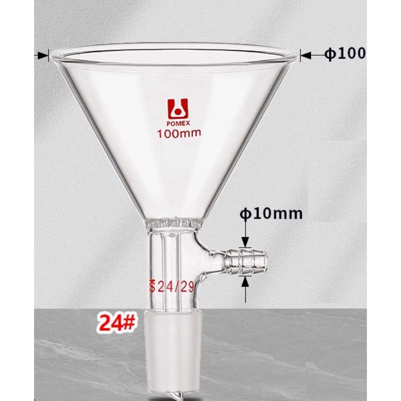 100ml(24/29) Transparent Glass Filter Funnel with Standard Joint Lab Glassware