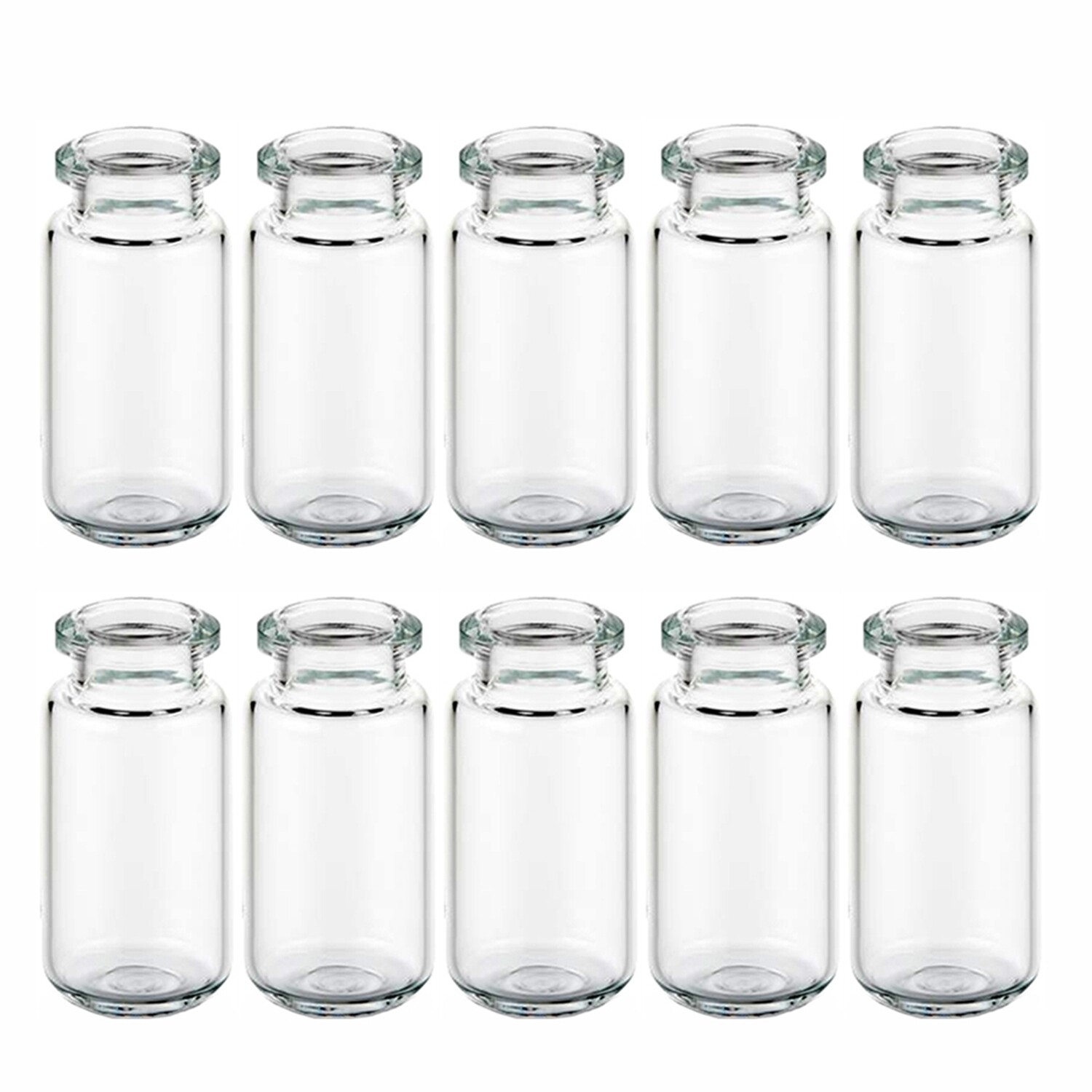 4000PCS 10ml Sample Vials+Silver Caps Crimp Top Glass Clear Headspace Bottles US