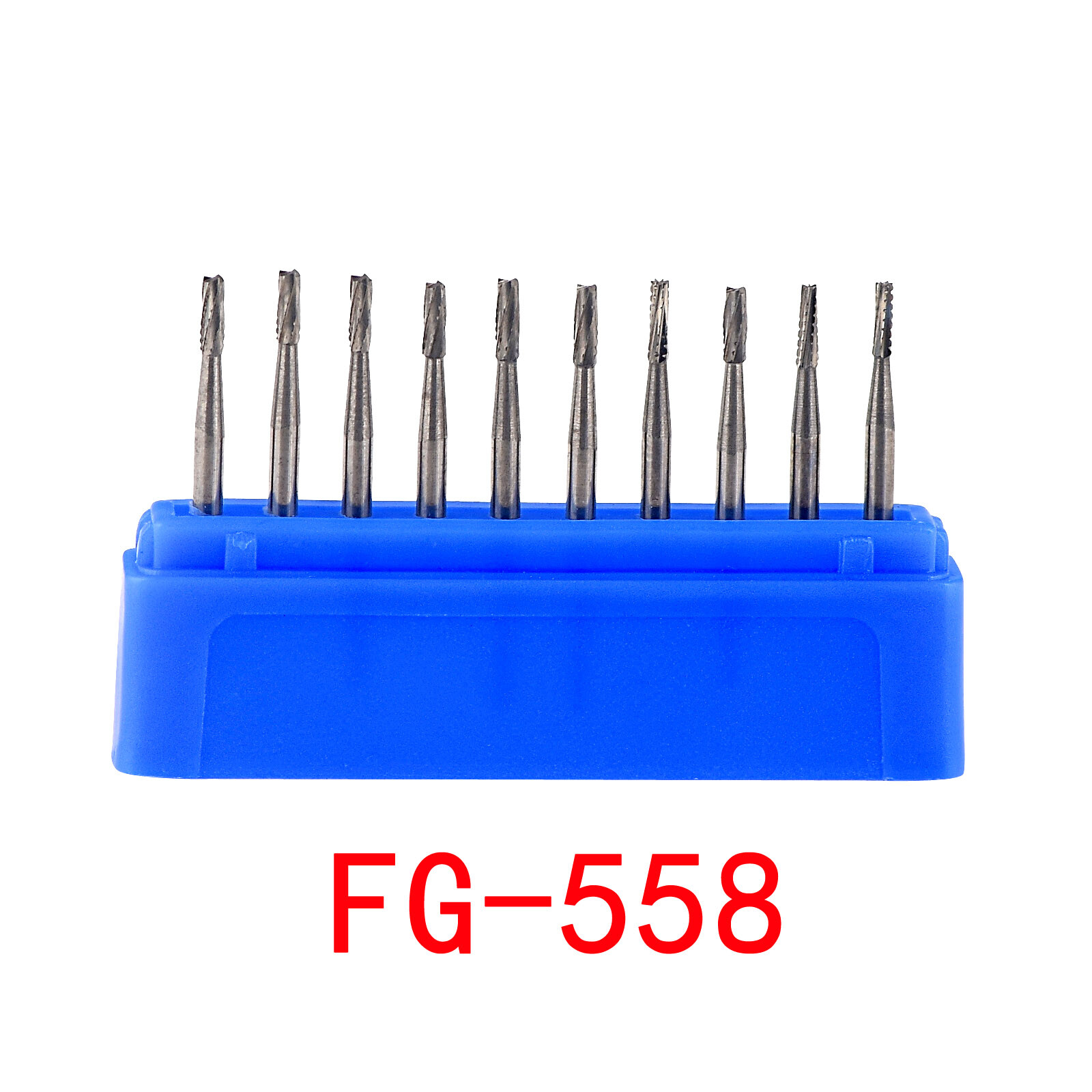10Pcs Dental Round Tungsten Carbide Burs FG Bur Drill for High Speed Handpiece