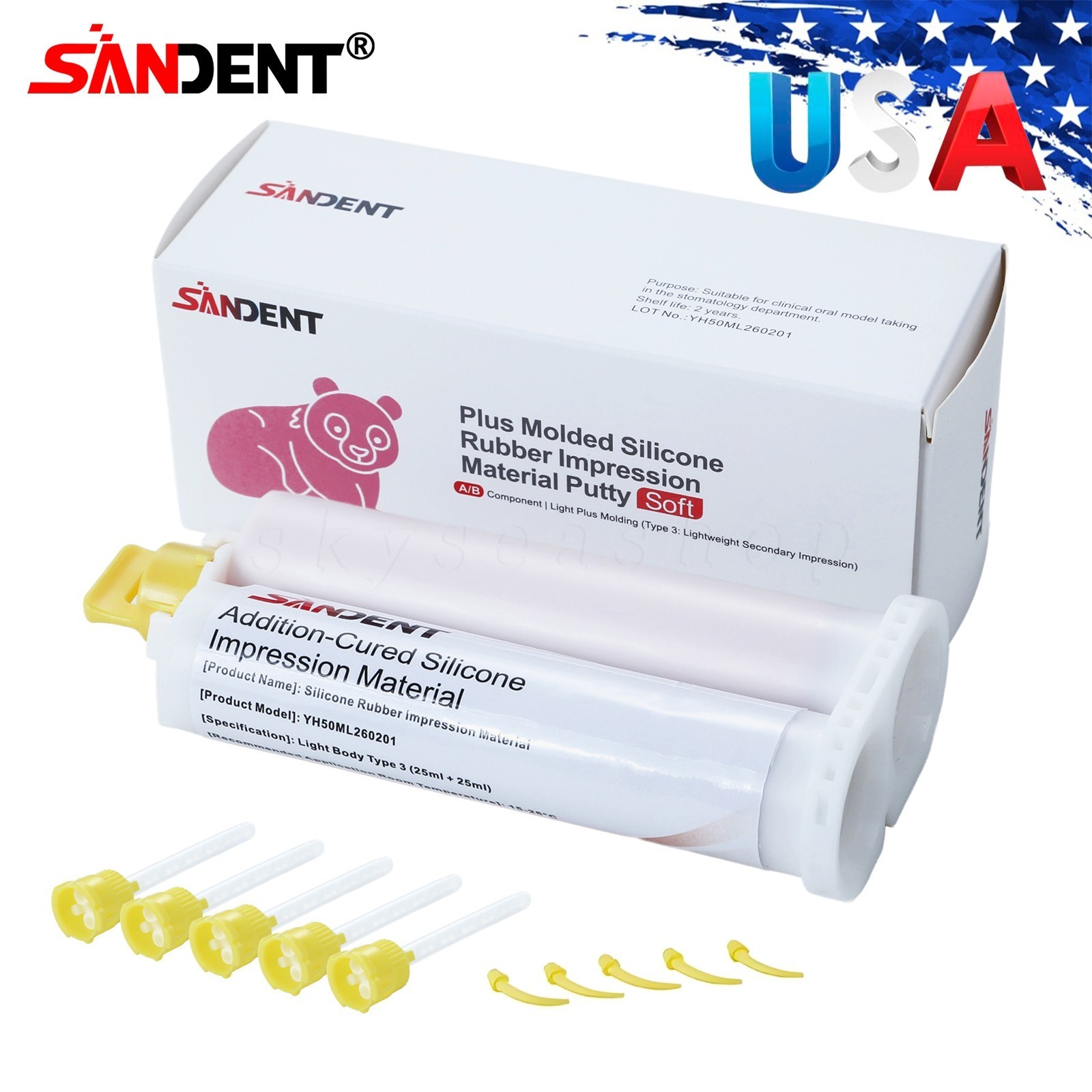 Dental LIGHT BODY FAST SET VPS Impression Material PVS 50ML, 1-100/Bx