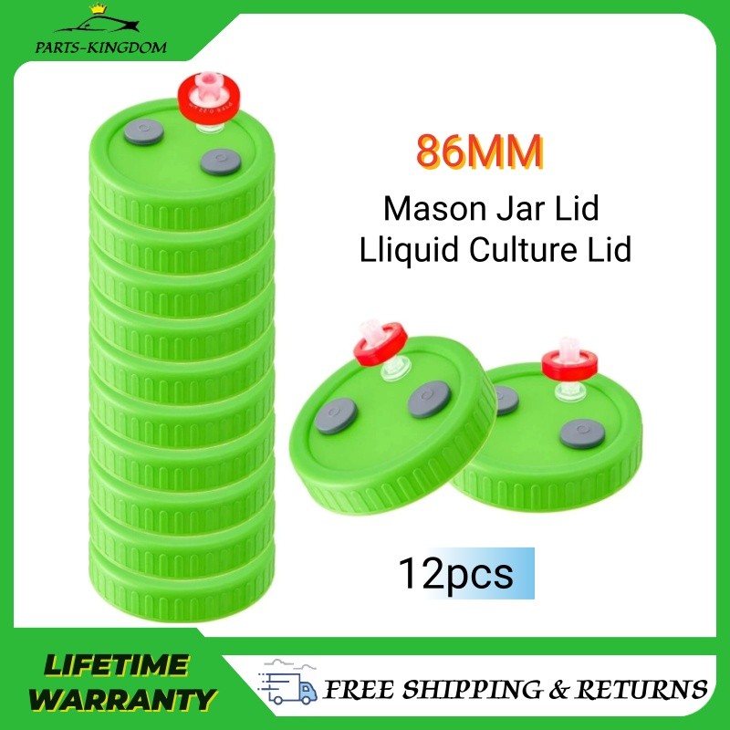 Mushroom Liquid Culture Mycelium JAR LIDS,Set of 12, Wide Mouth With PTFE Filter