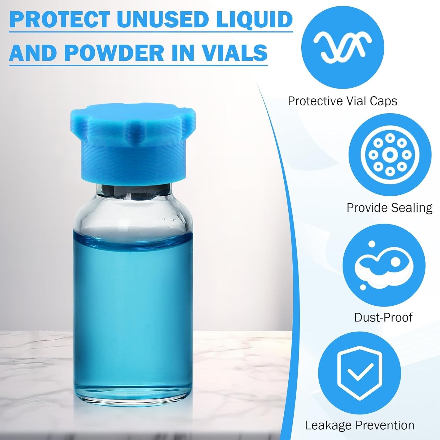 8-Pack 3ml Silicone Vial Caps – Compatible with 1ml, 2ml, and 3ml Vials