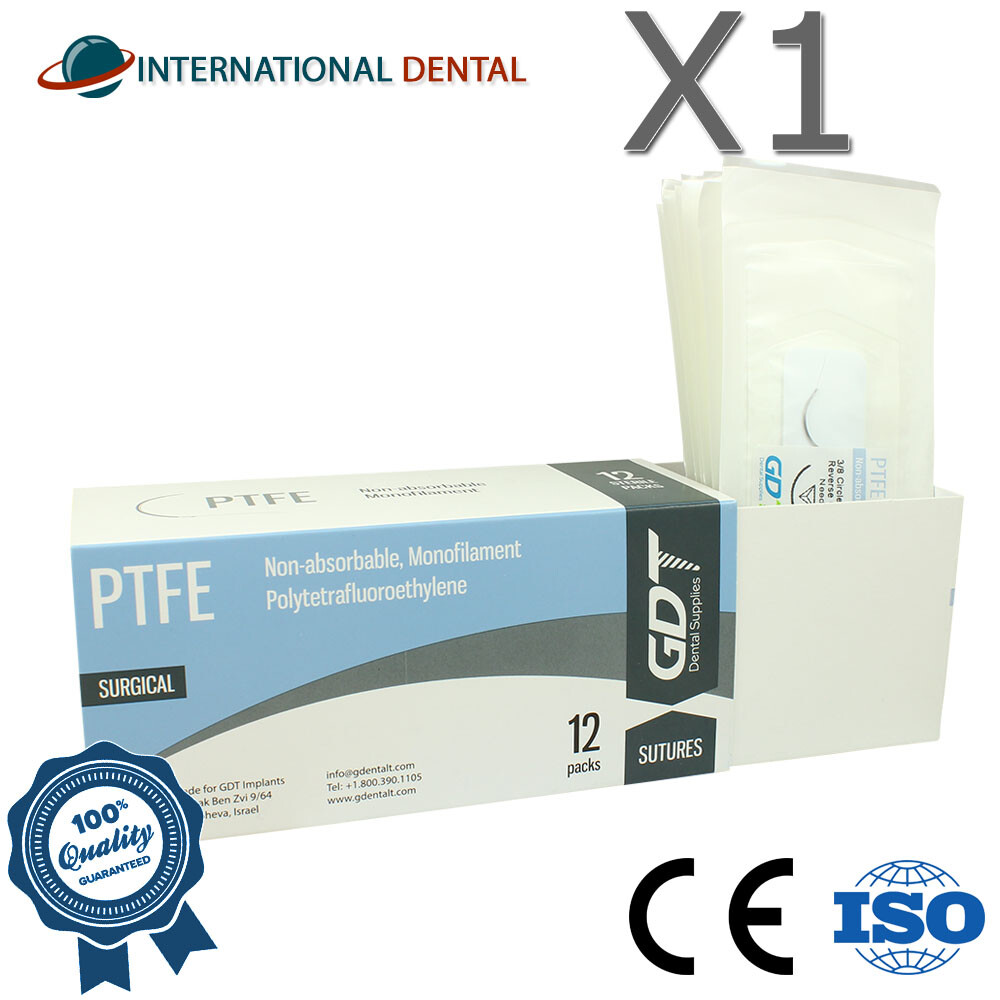 GDT Monofilament PTFE Sut ures 75cm Non-Abs orbable White Select Size 12pcs/box