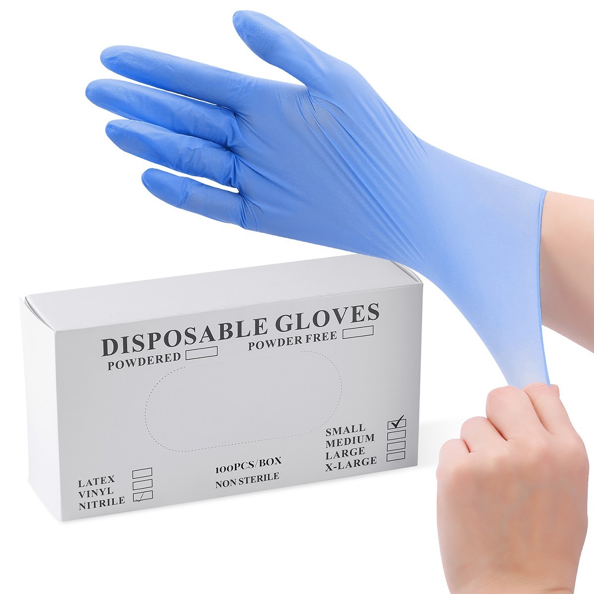 4 Mil Medical Grade Blue Nitrile Exam Latex Free Gloves S/M/L/XL Blue Gloves