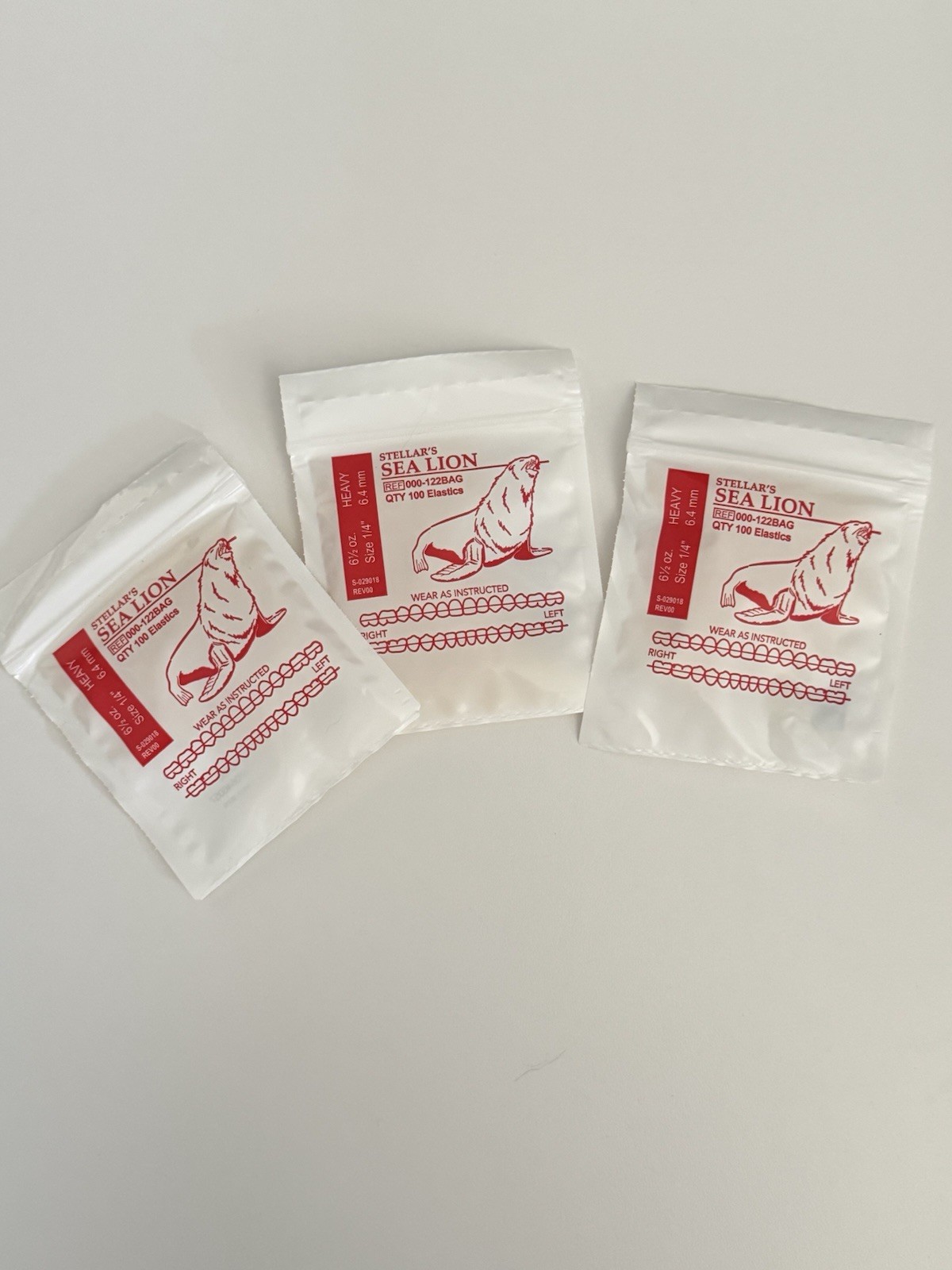 Orthodontics Elastics Wildlife Sealion (3) Bags 6.5 Oz Size 1/4″ Heavy