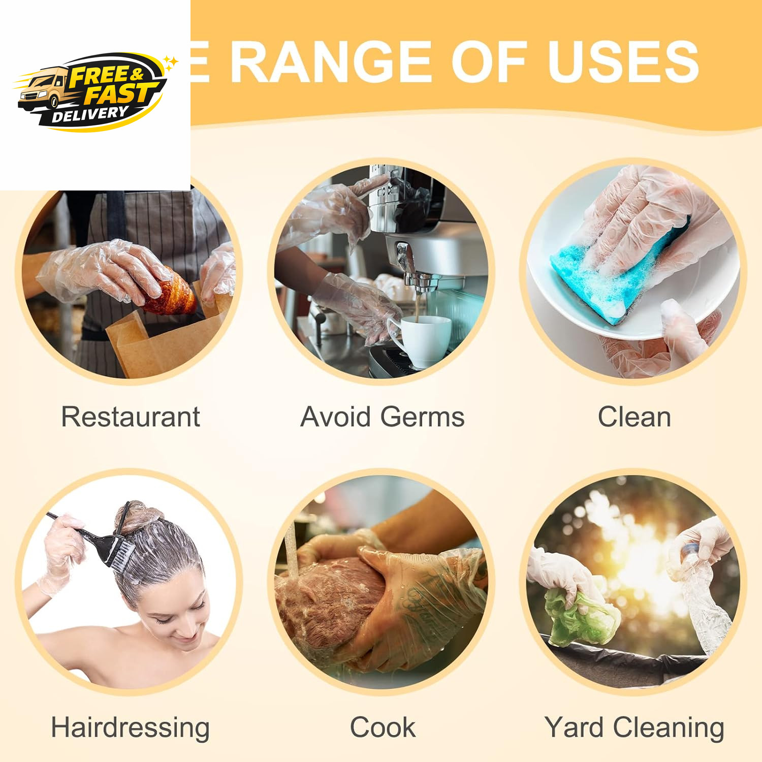 2000 Pcs Disposable Plastic Gloves for Cooking Food Prep Clear Service Safe Kitc