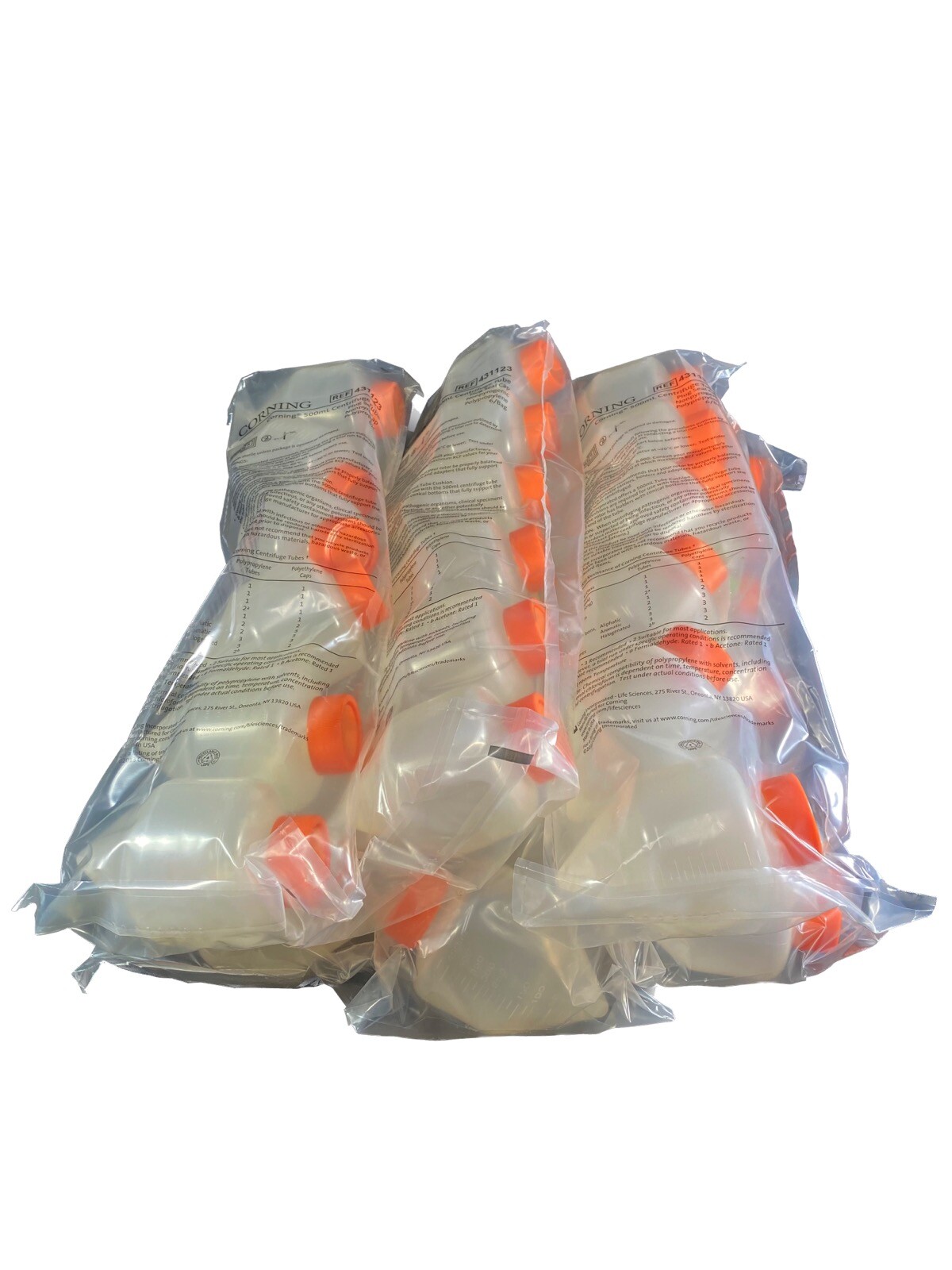 CORNING 500mL Polypropylene Centrifuge Tubes w/ Plug Seal Cap 431123 (36/cs)