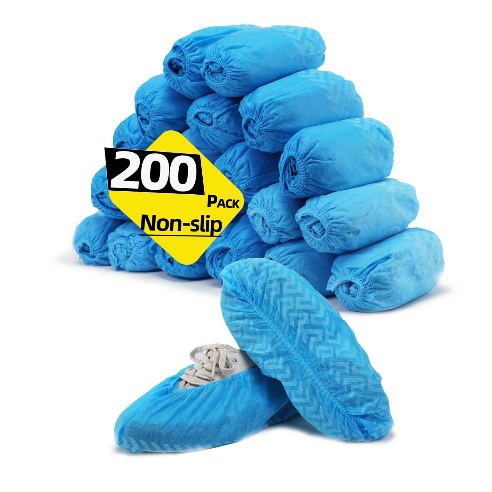 Disposable Foot & Shoe Covers (40 GSM) Dust proof Breathable 200 Pack(100 pairs)