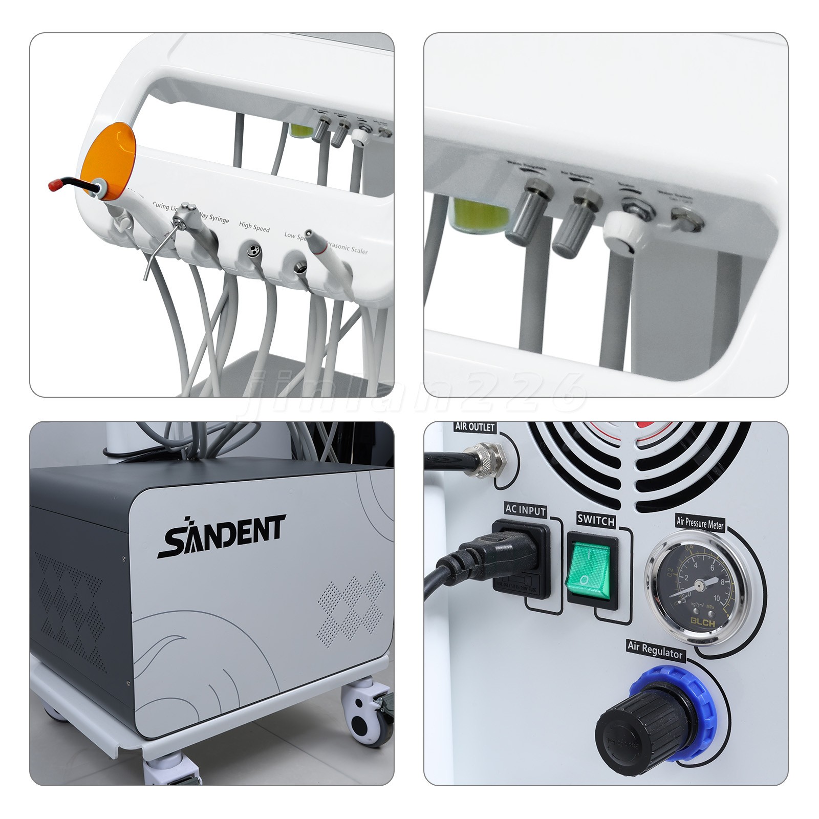 Portable Dental Delivery Unit Compressor Light Curing Utrasonic Scaler Suction