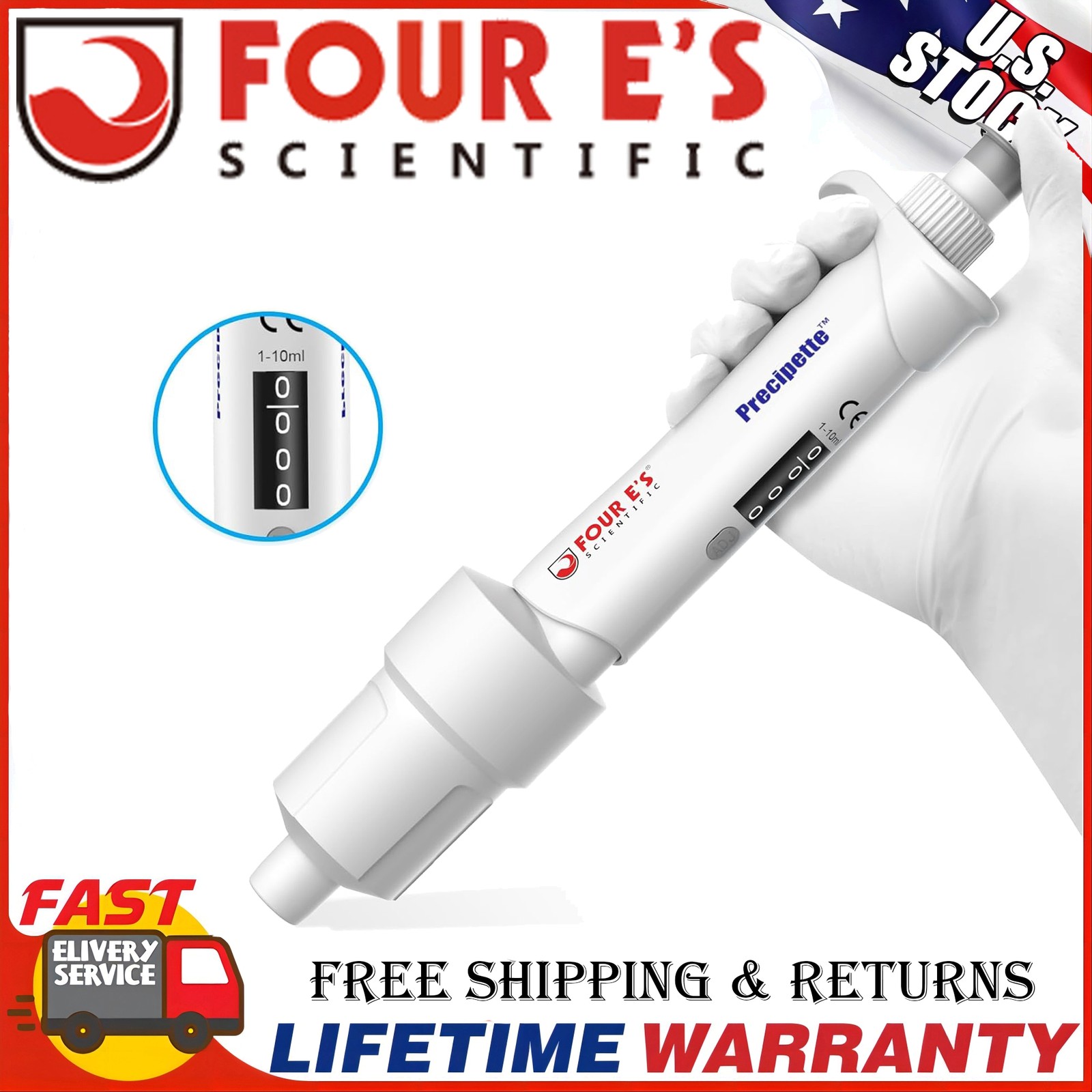 Adjustable Volume Single Channel Pipette Micropipette Pipettor Holder 0.1ul-10ml