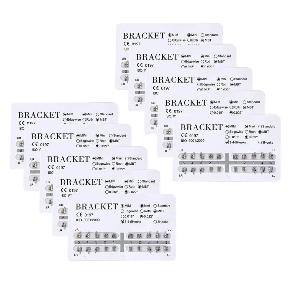 Dental Orthodontic MIM Mini Metal Bracket Brace MBT 0.022″ 345 Hooks 5-100 packs