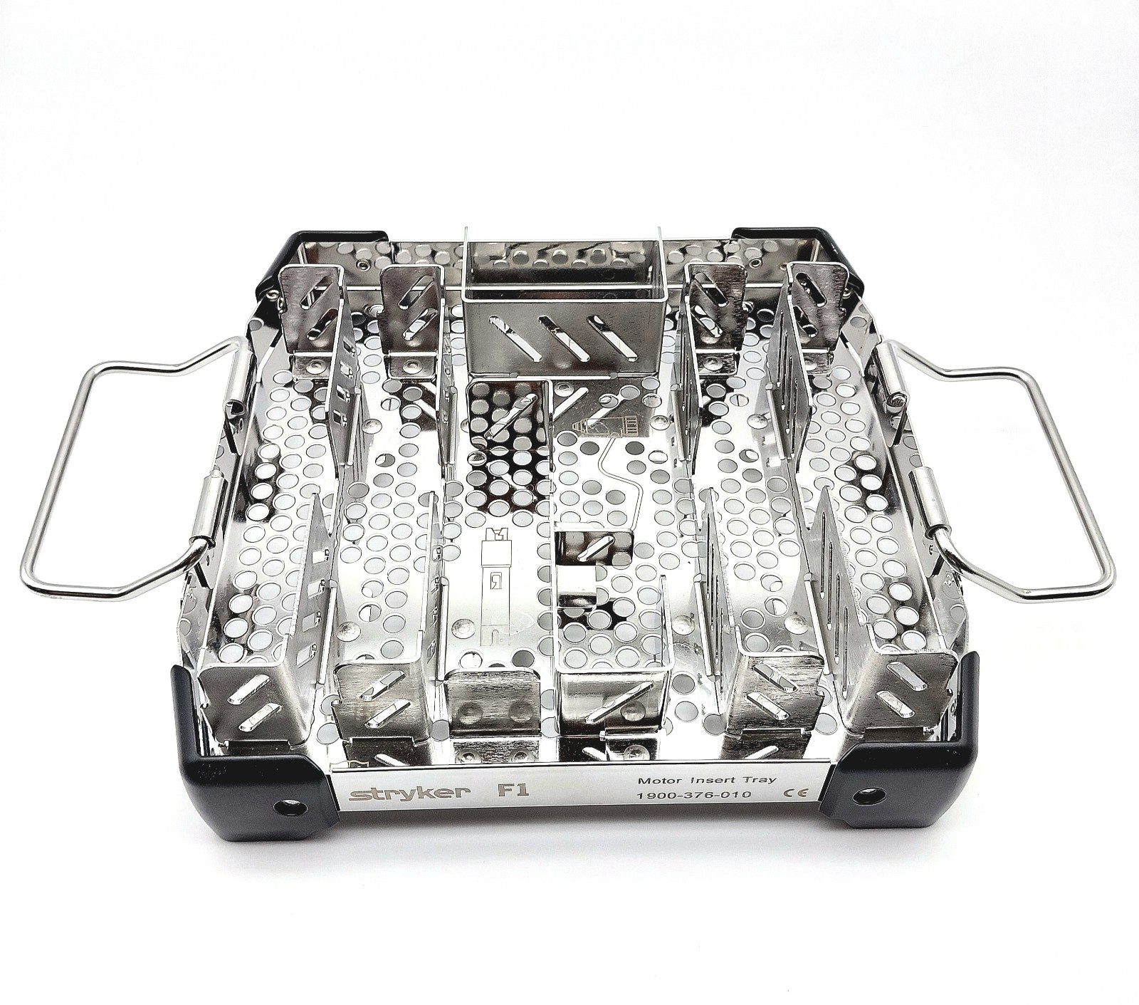 Stryker 1900-376-010 F1 Motor Insert Tray 9.625″ x 9.5″ x 2″ Sterilization Tray
