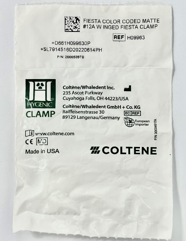 *1-Pack* Coltene Hygenic Clamp #12A Winged Fiesta Clamp Color Coded Matte H09963