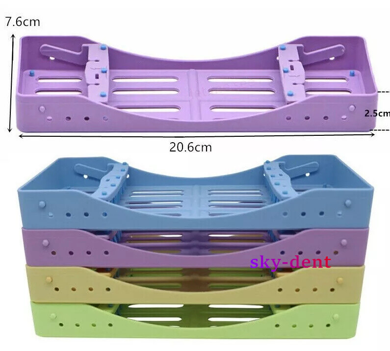 Plastic Dental Autoclave Sterilization Cassette Rack Box Tray For 5 Instruments