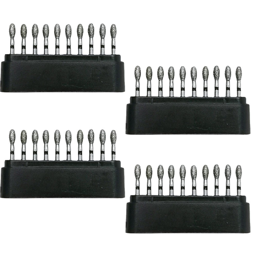 10/20/40x Dental Diamond Burs FG Egg Football 379/023SC Super Coarse High Speed