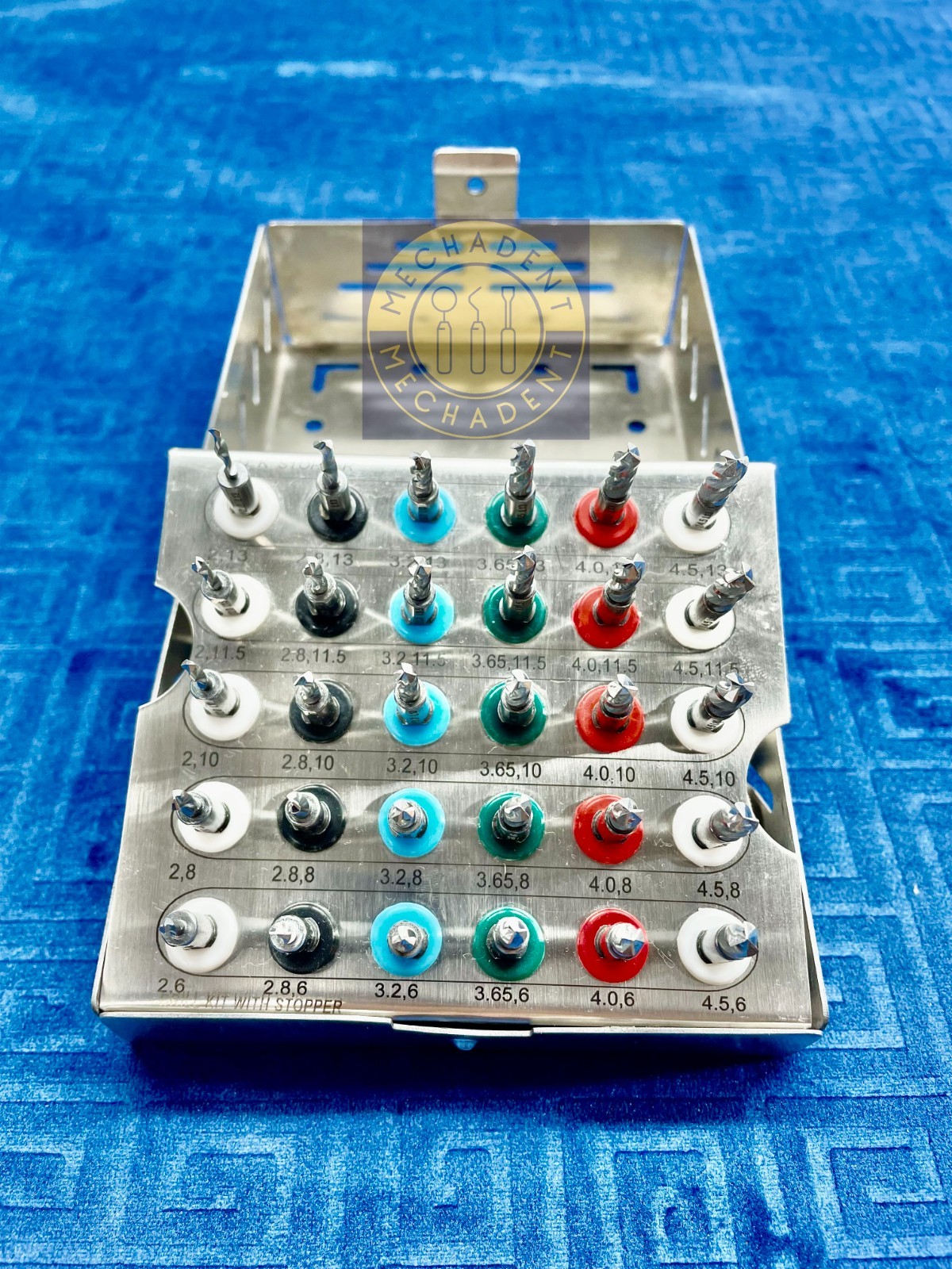 Dental Universal Twisted Stopper Drill 30 Pcs kit in German SS, Customized Box