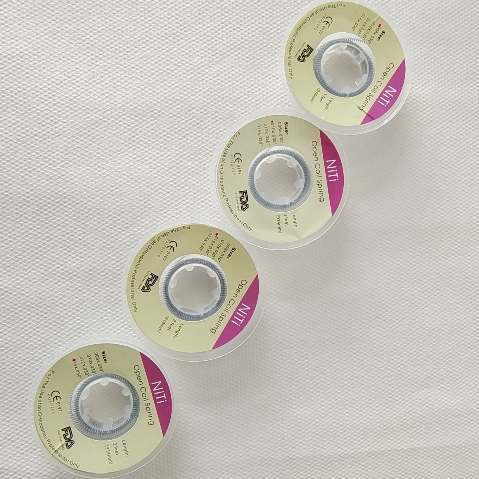 50Roll Dental Orthodontic Niti Open Coil Spring 914mm Dia 0.008/0.010/.012/0.014