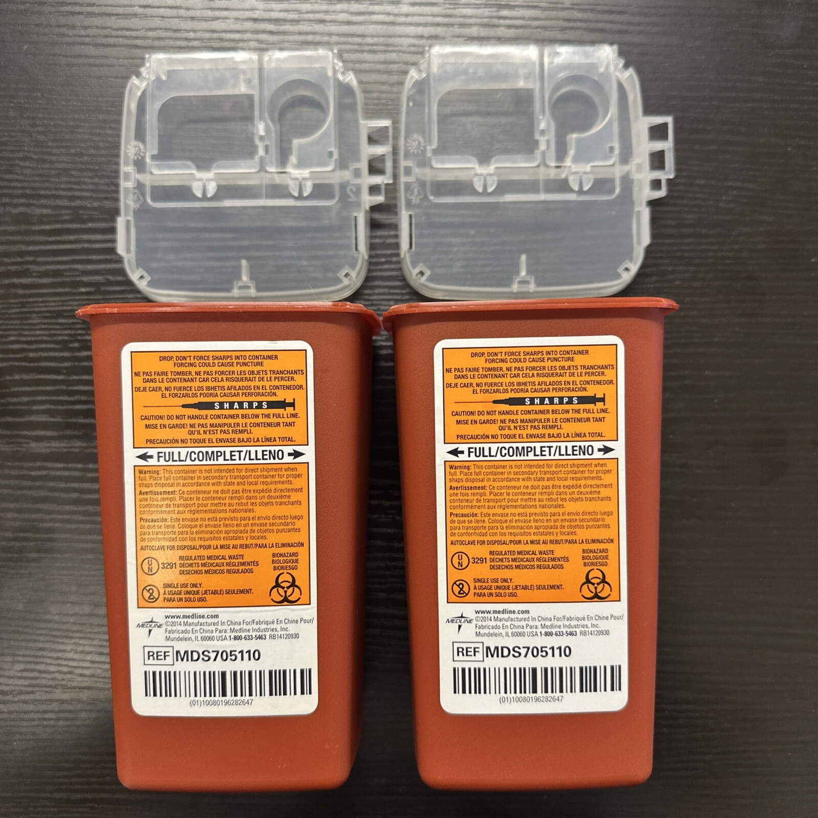Sharps Container Biohazard Needle Disposal Medline 1 Quart Size Tattoo – 2 PACK