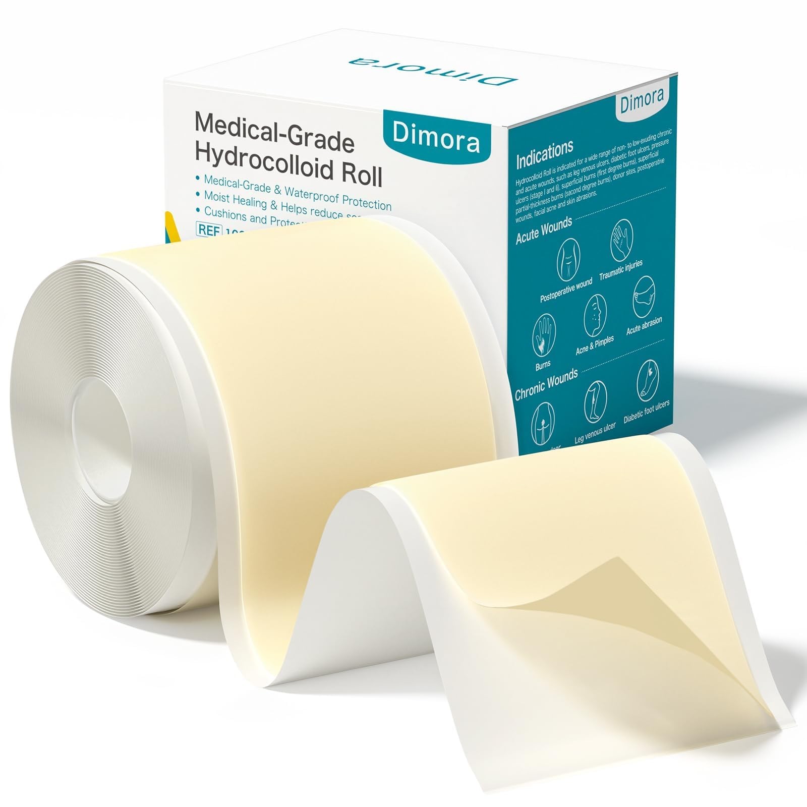 Dimora Medical Grade Hydrocolloid Bandage Roll (2in*16ft), Highly 2in*16ft