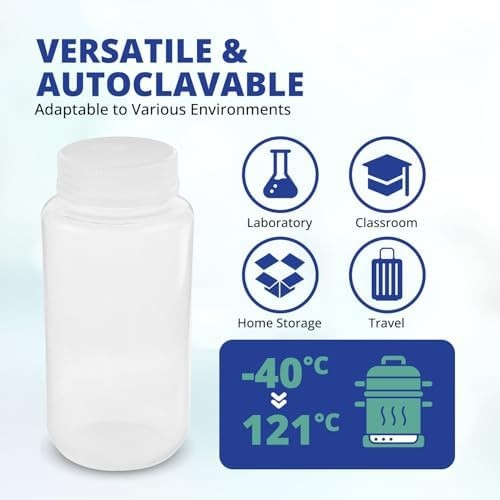 United Scientific™ Sample Bottles with Lids, Polypropylene, 125ml, 12-Pack | …