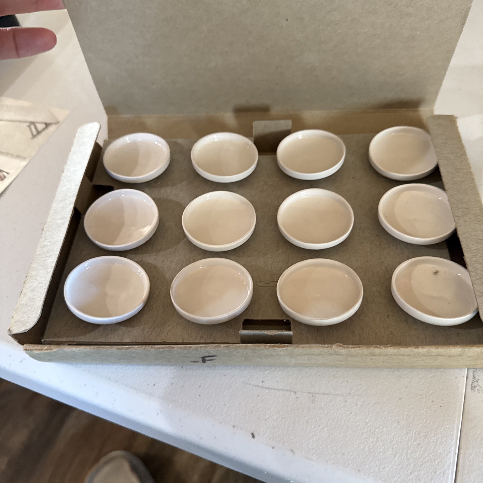 VINTAGE COORS U.S.A. SIZE F Porcelain Crucible Lids No. 240 Lot Of 12 In Org Box