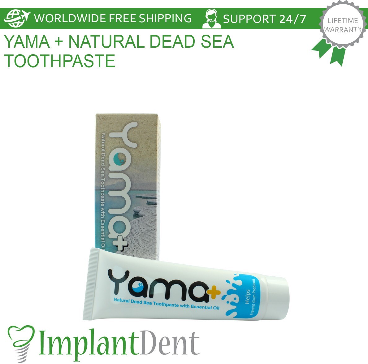 YAMA + Natural Dead Sea Toothpaste With Essential Oils 100grams