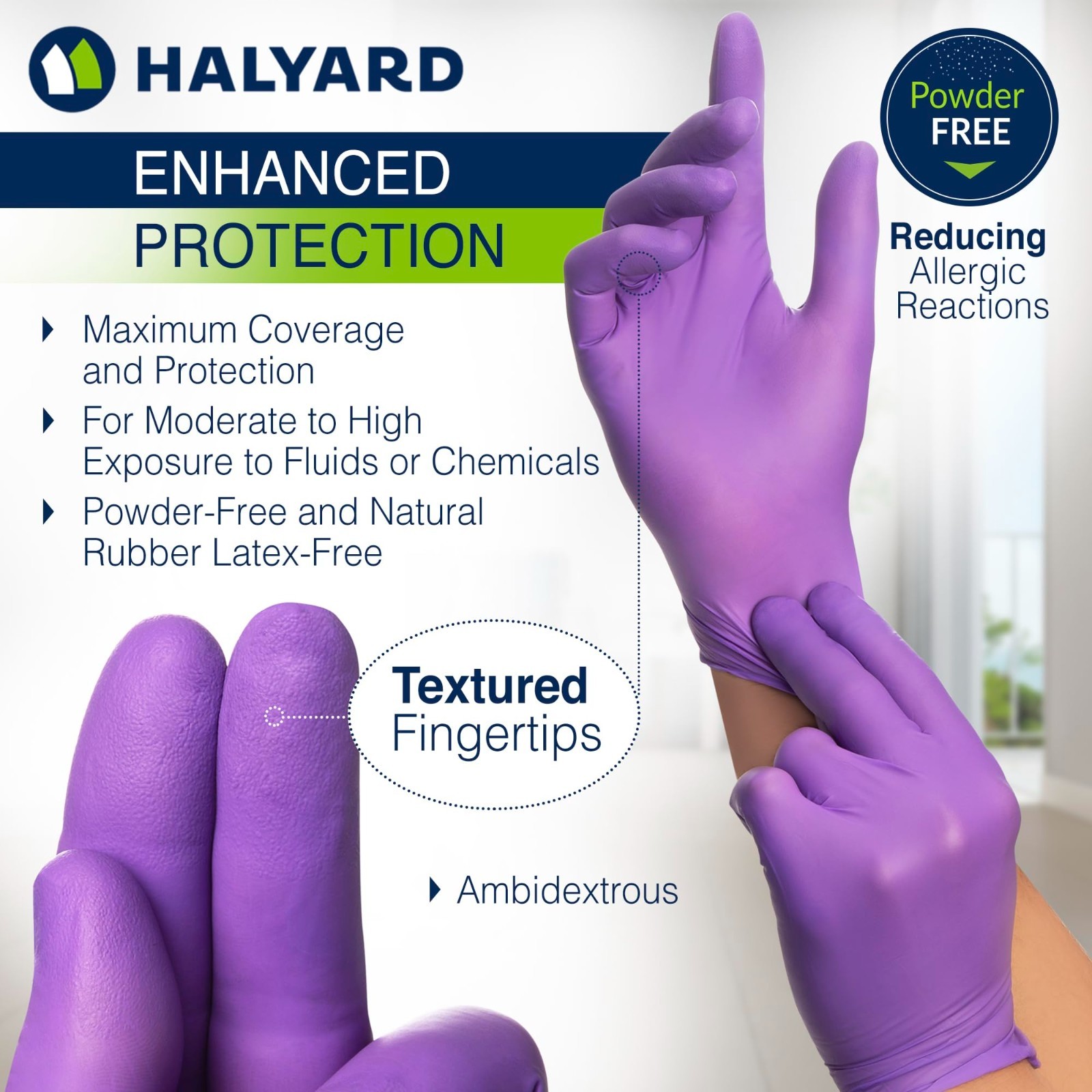 Purple Nitrile Disposable Medical Exam Gloves – Powder Free, Chemo Protection, 5