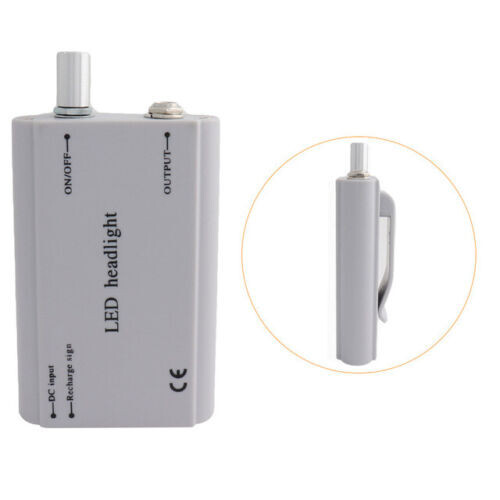 Rechargeable Battery 1800Mah with Belt Clip For Dental LED Head Light Gray USA