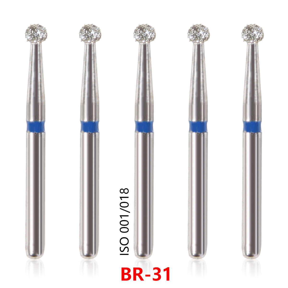 100pcs Dental Diamond Burs for High Speed Handpiece Medium Friction Grip 1.6MM