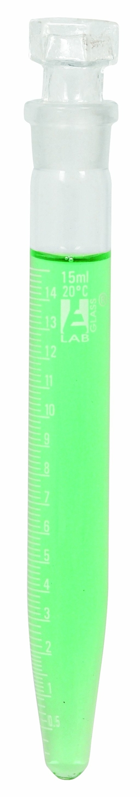 Eisco 15ml Graduated Centrifuge Tube with Glass Stopper – Borosilicate Glass