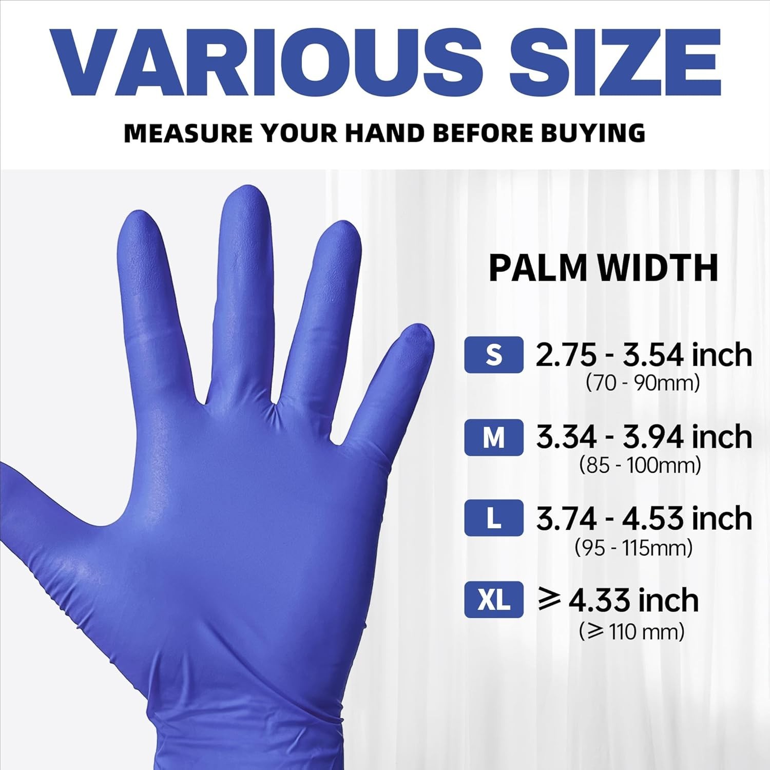 Nitrile Exam Gloves, 4.0 Mil 100 Pcs, Powder-Free Latex-Free Medical Cooking …