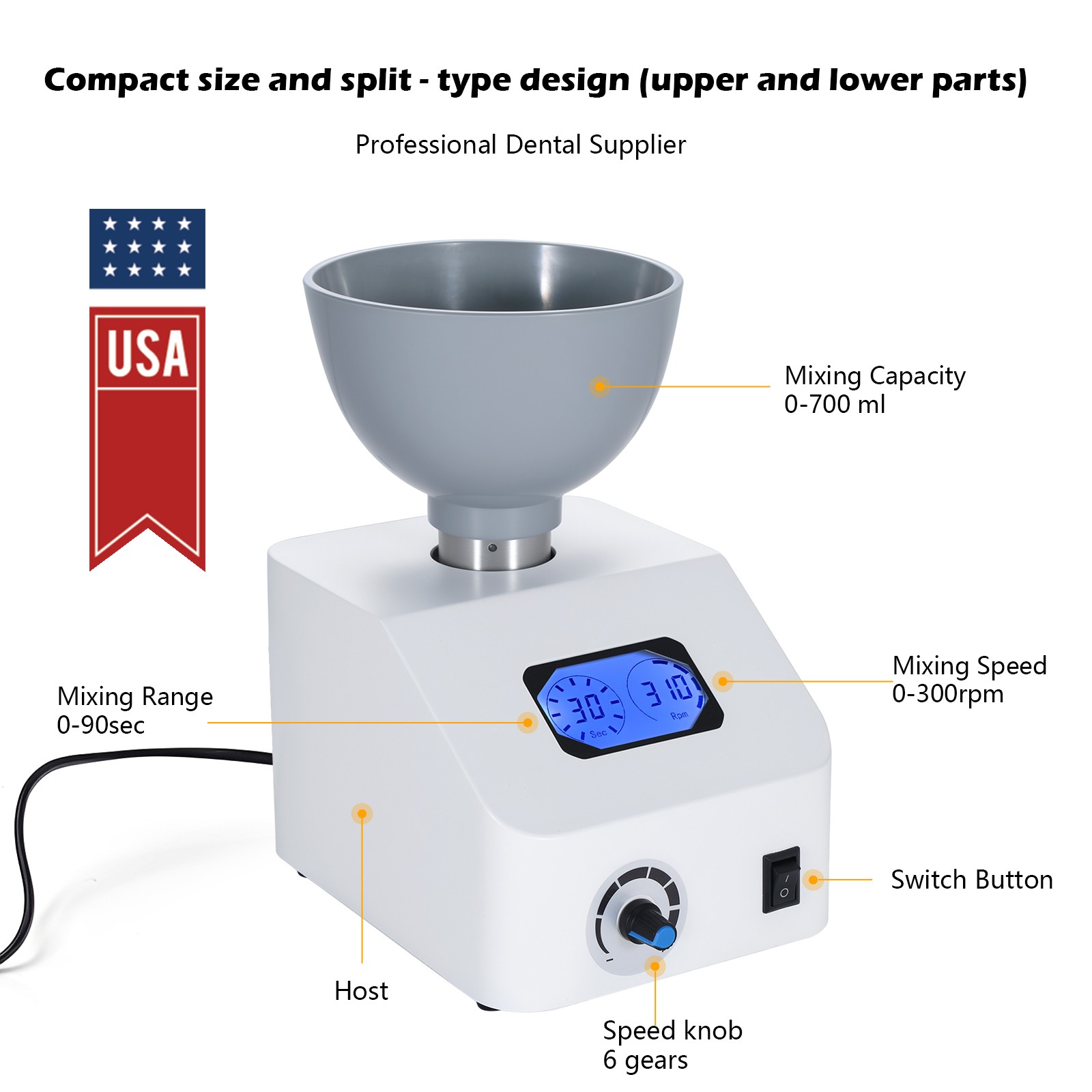 DENTAL LAB IMPRESSION MATERIAL ALGINATE MIXER 110V