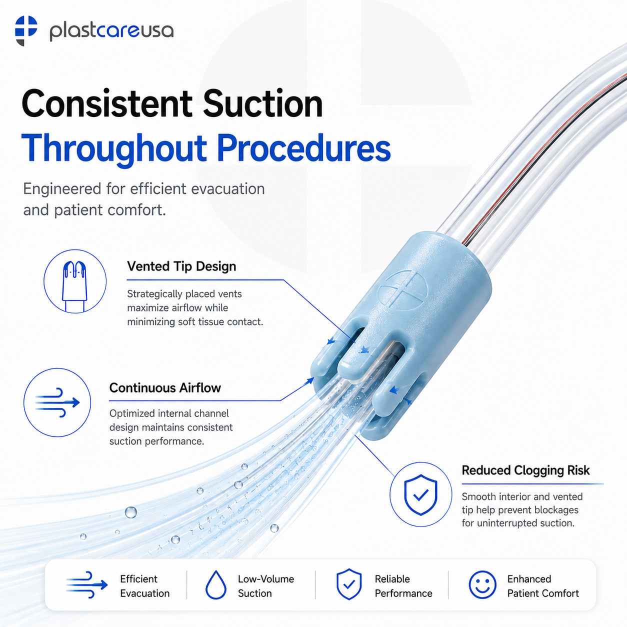 200 Saliva Ejectors Ejector CLEAR BLUE Dental Suction Tips Disposable