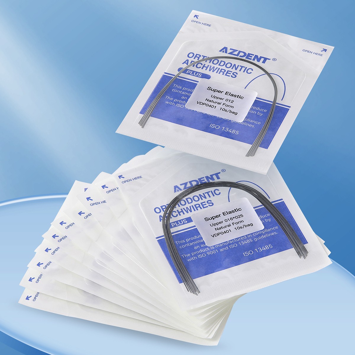 AZDENT Plus Dental Ortho Super Elastic NiTi Arch Wires Round Ovoid 10pcs/Bag