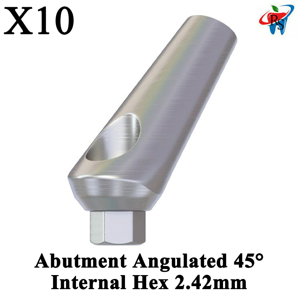 10x Dental Impl ant Abut ment Angulated Angle 45° Internal Hex Screw