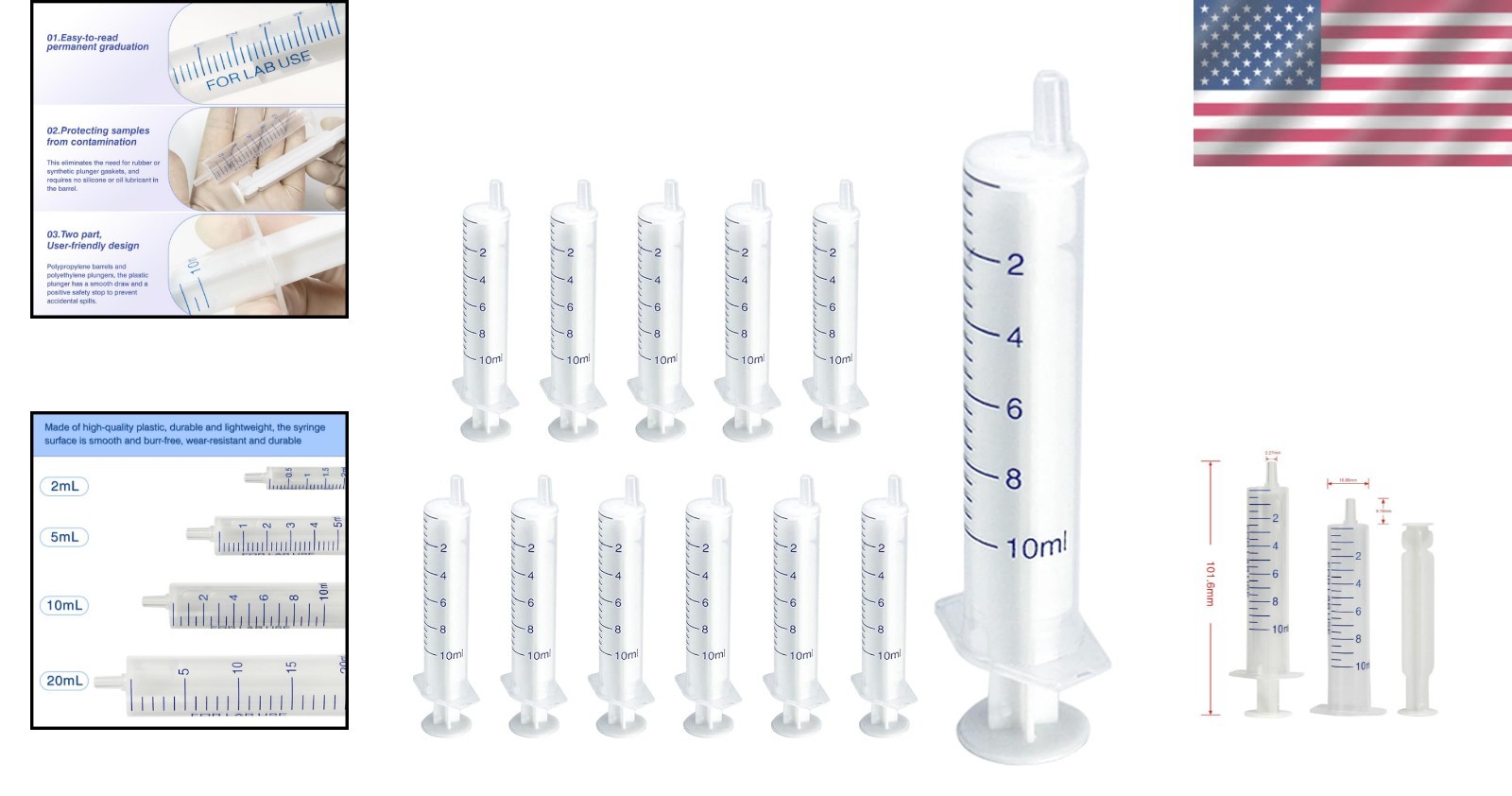 Versatile 12 Pack 10ml Plastic Syringes – Perfect for Crafts & Experiments