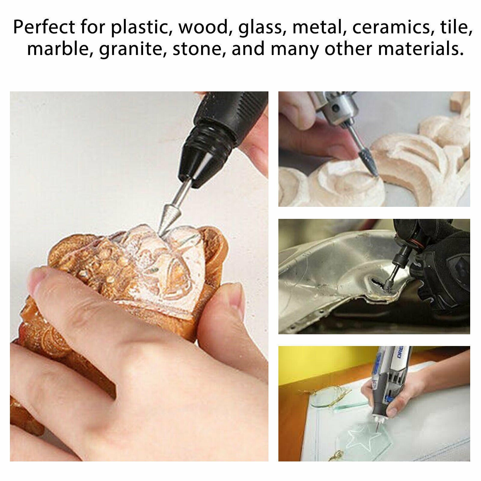 20Pcs 120 Dental Grinding Grit Diamond Burr Set Drill Bits Set for Rotary Tool