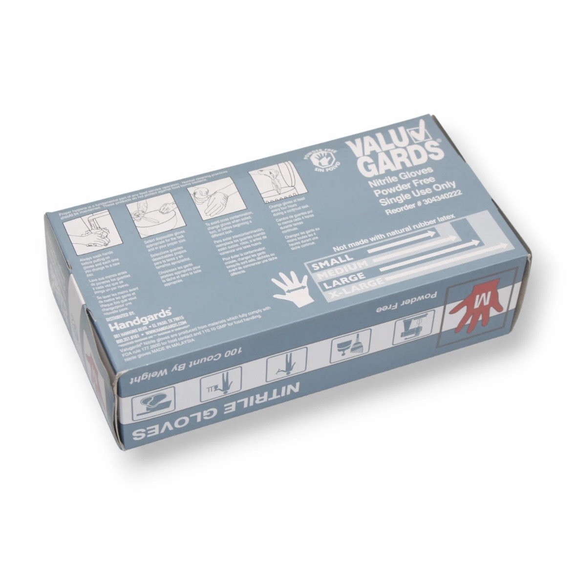 1 CASE VALU GARDS NITRILE MEDIUM DISPOSABLE GLOVES 10 boxes of 100 Gloves each