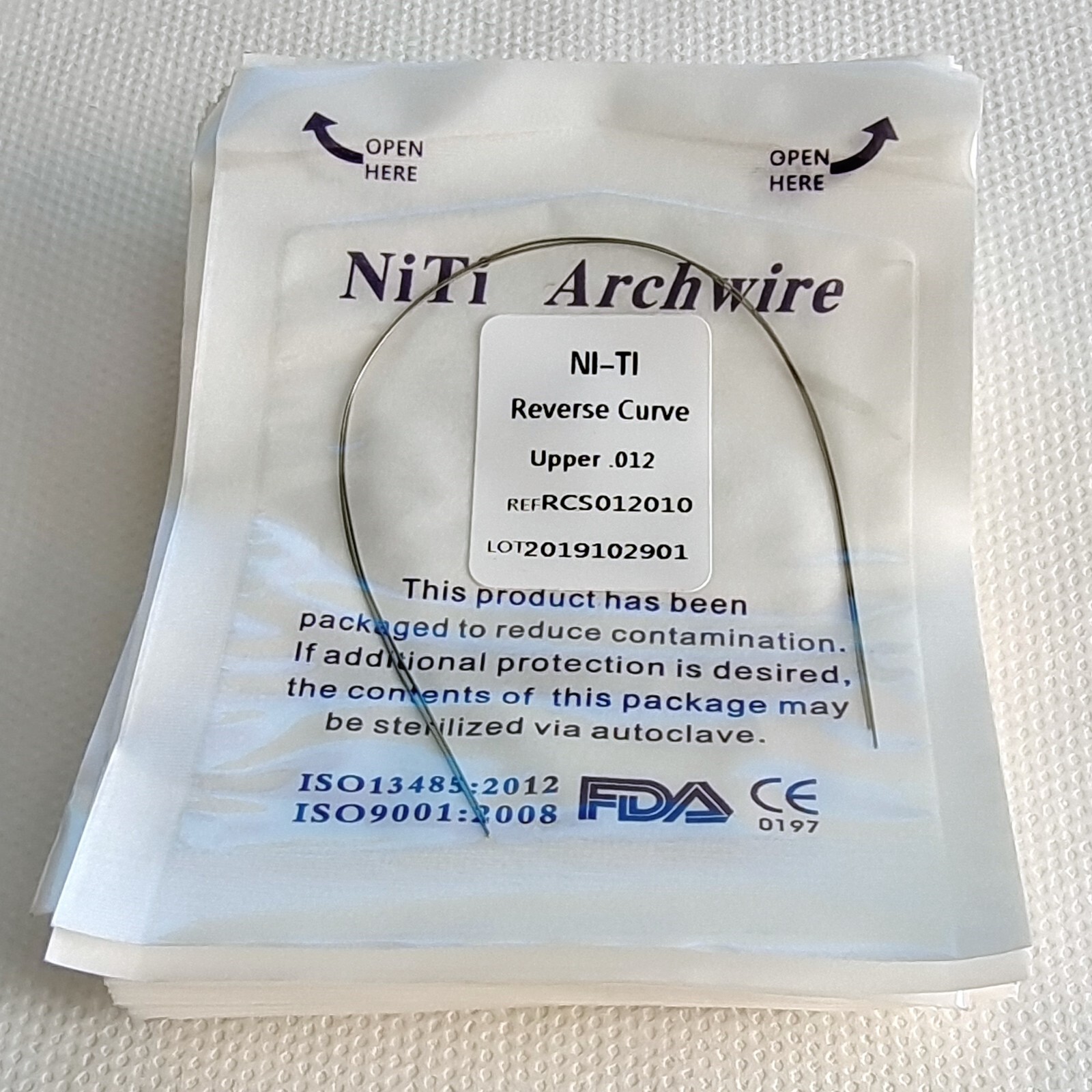 100Packs Dental Orthodontic Niti Reverse Curve Round Arch Wires 2PCS/Pack