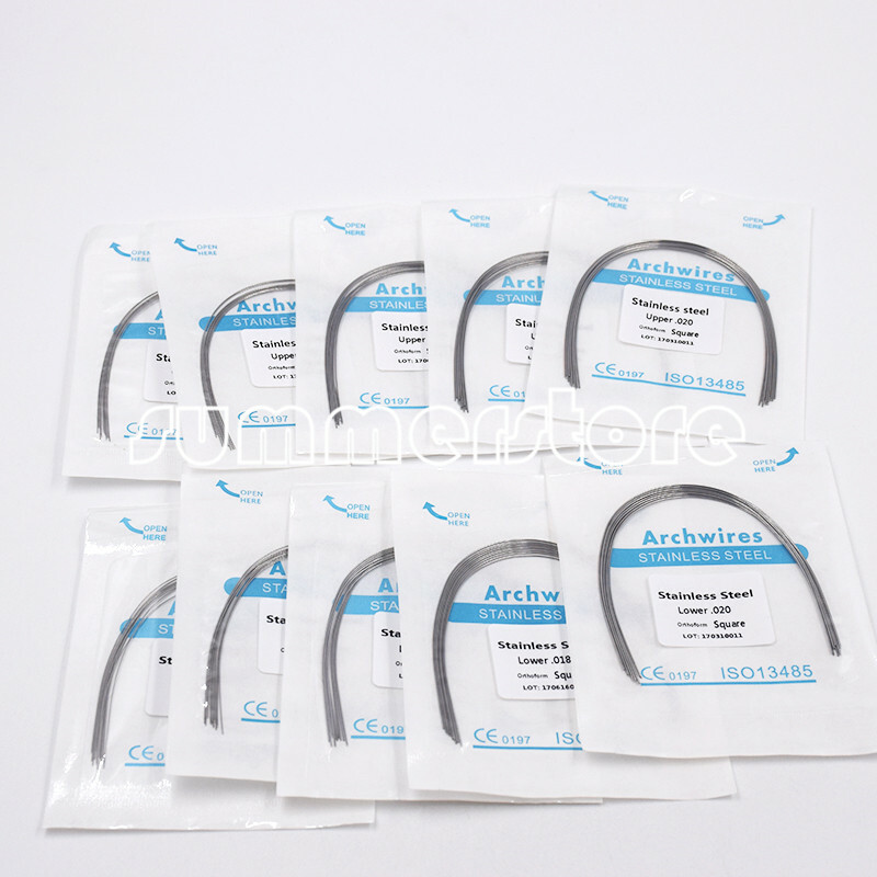 10Pcs Dental Orthodontic Round/Rectangular Stainless Steel Arch Wire Upper/Lower