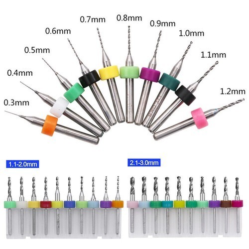 6 Types Dental CNC Engraving Burs Tungsten Carbide Steel Twist PCB Drill Bit Set