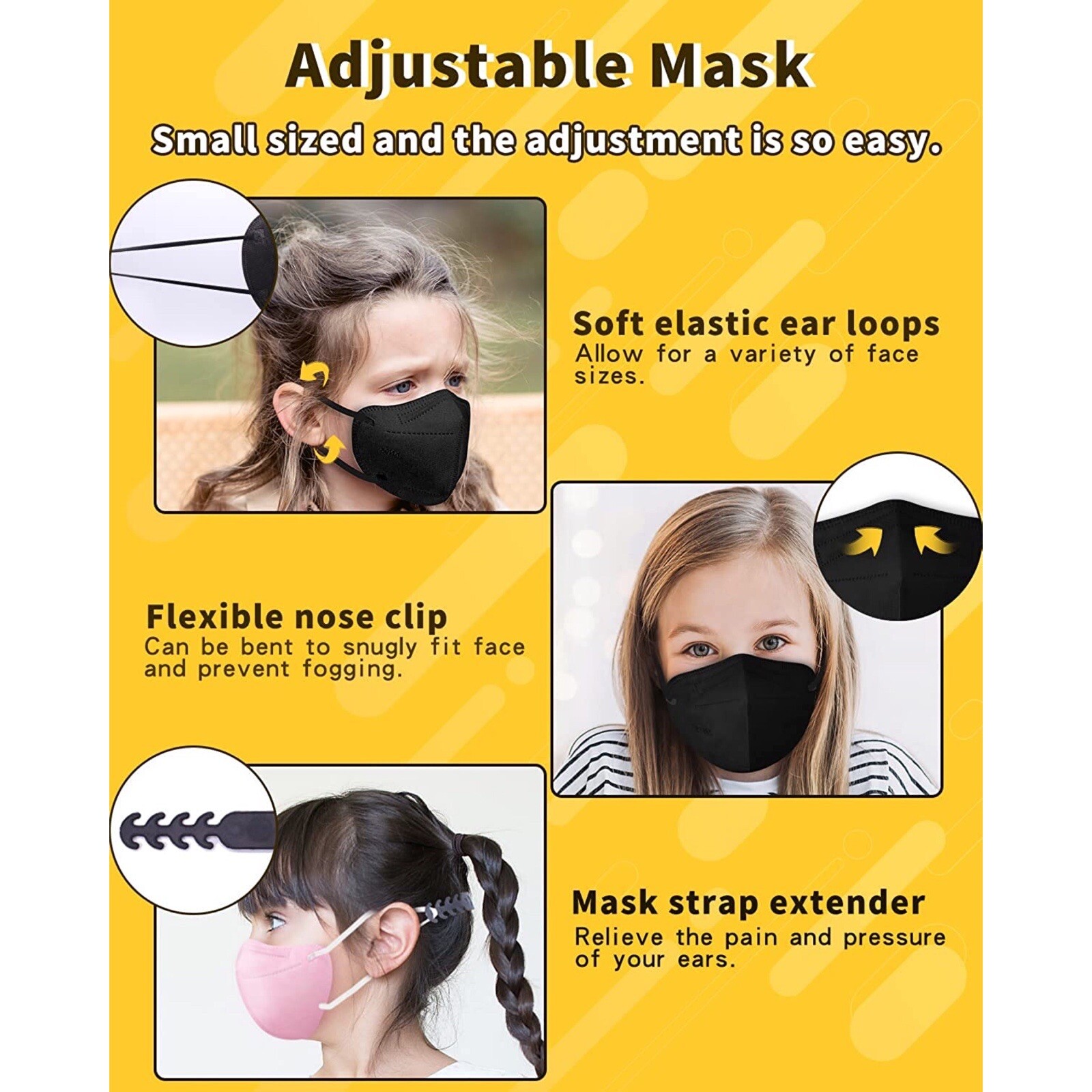 KN95 Colored Soft Comfortable Small Mask With Adjustable Nose Clip Mulitcolor