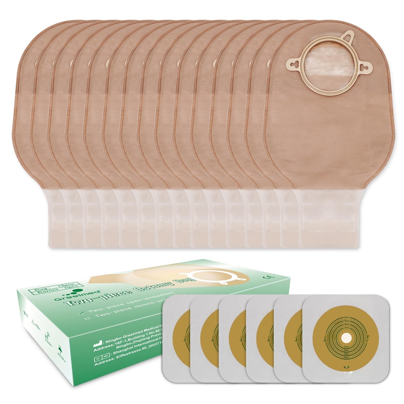 21 PCS Colostomy Bags Two Piece Ostomy Bag Ostomy Supplies Drainable Pouches …