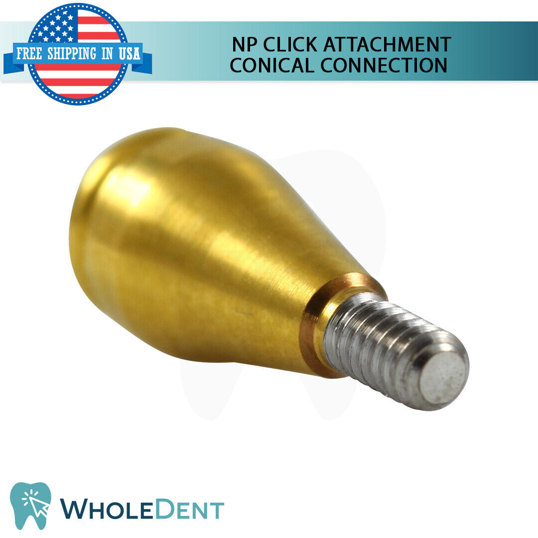 1x NP Conical Straight Click Overdenture Attachment Abutment Removable Dental