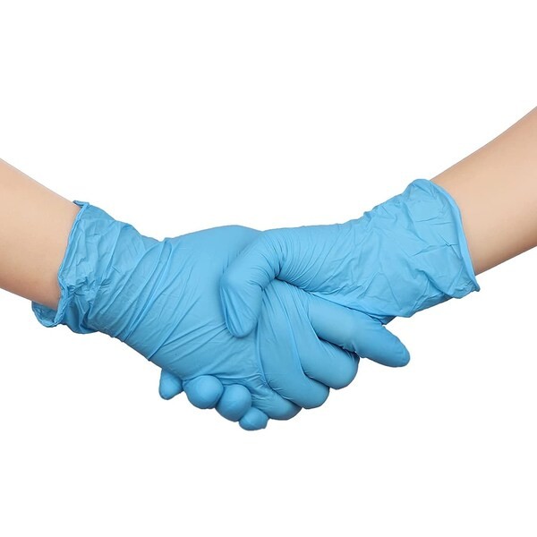 Disposable Gloves, Vinyl/Nitrile Blend, Powder-Free, Latex-Free, 4 mil, Blue,