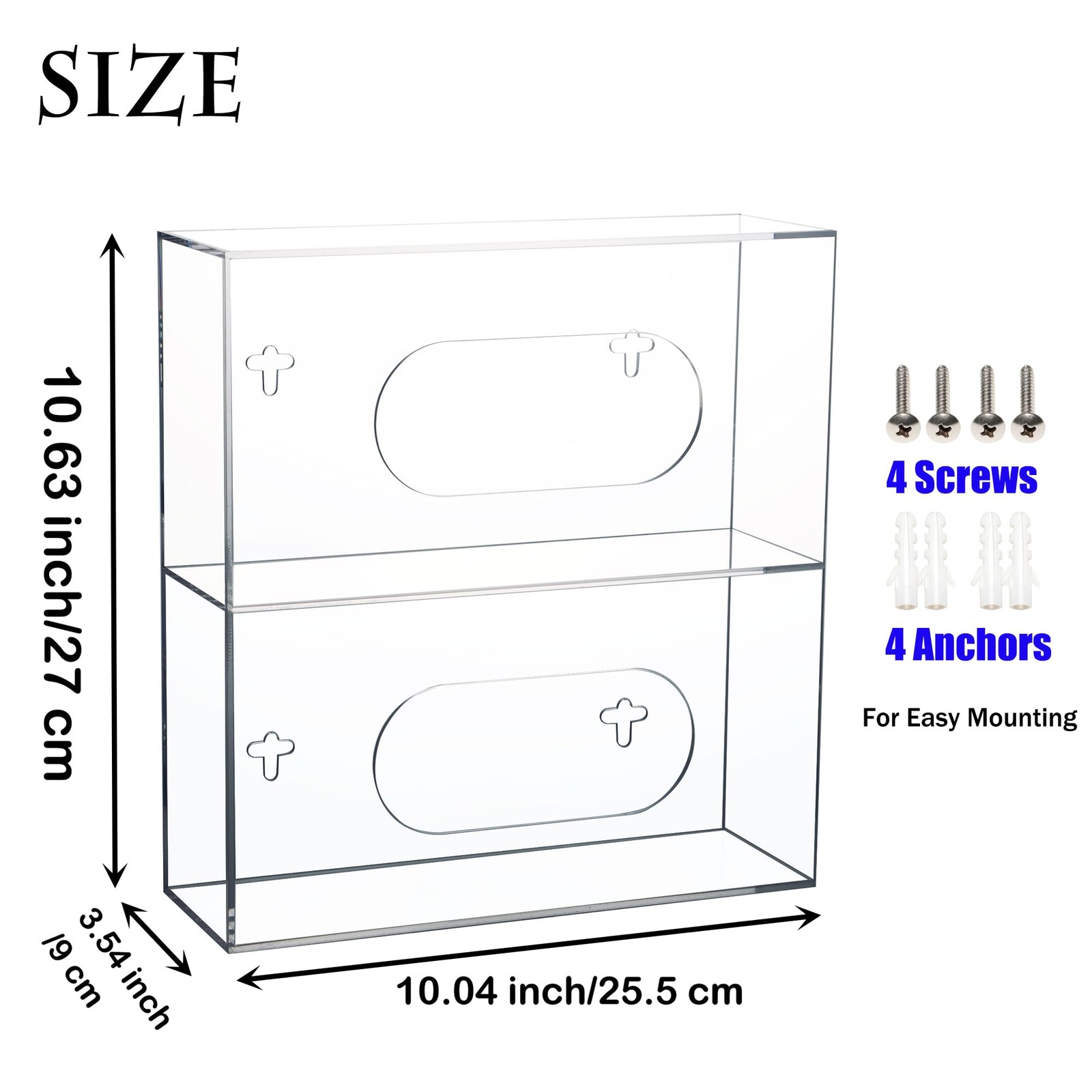 Aphbrada Double Glove Box Holder Wall Mount, Side-Load Acrylic Glove Dispense…
